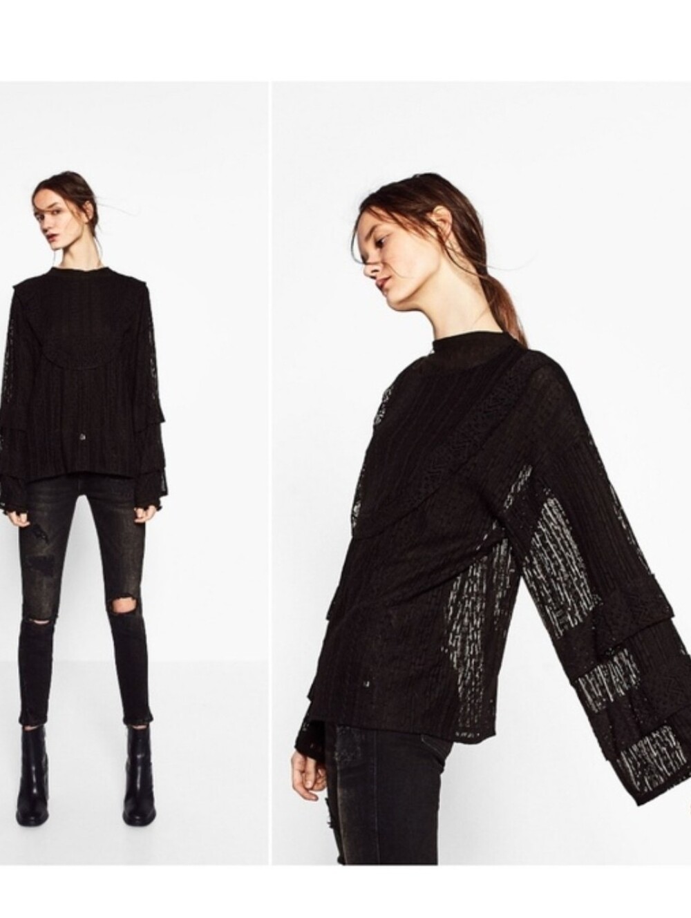 NWOT Zara Size S Victoria Lace Top